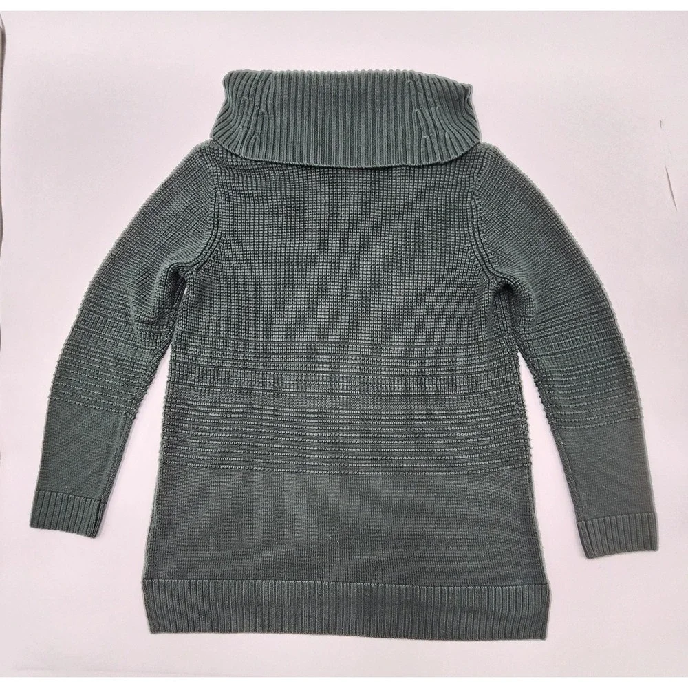 Womens‎ Calvin Klein Cowl Neck Knit Sweater Green Long Sleevei